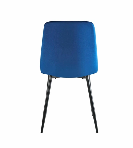 Čalouněná jídelní židle Herman Velvet modrá, moderní na černých nohách