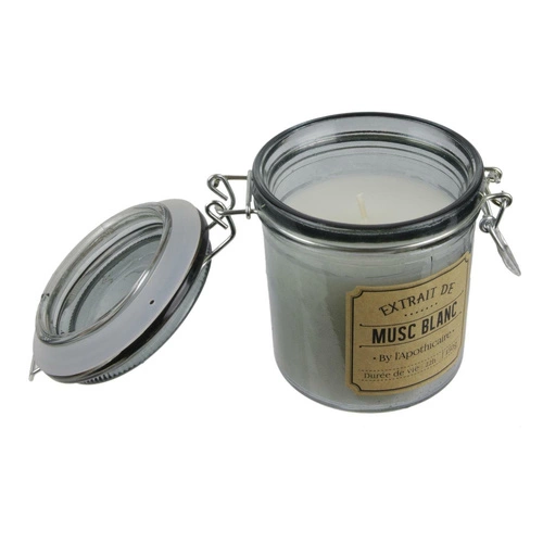 Sojová vonná svíčka Musc Blanc Intesi ve vintage sklenici dárkové balení 25h transparentní