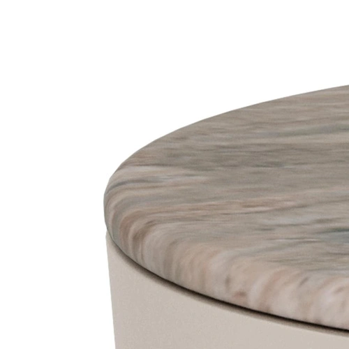 Konferenční stolek Cangas kulatý 45 cm šedý mramor moderní do obýváku