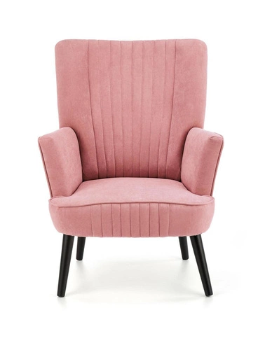 Křeslo ušák Darli samet růžový moderní do obýváku s područkami Intesi glamour