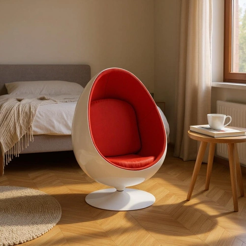 Křeslo vejce Ovalia Chair inspirované Ball Chair moderní otočné do obýváku kanceláře vlna