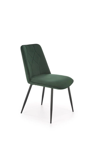 Čalouněná sametová židle Myanna Intesi zelená moderní do jídelny a obýváku s opěrkou