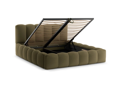 Čalouněná postel Lupine olivová 140x200 s úložným prostorem do ložnice moderní