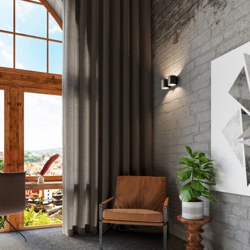 Nástěnné svítidlo Orbis 2 černé moderní dvojité kovové do obýváku ložnice chodby