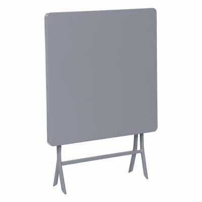 Skládací kovový stůl Greensboro šedý moderní na zahradu, terasu a balkon 70x70 cm