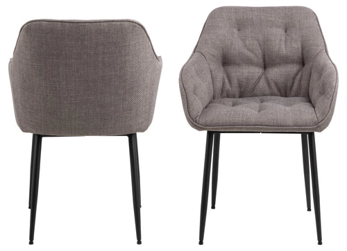 Čalouněná židle Brooke světle šedá s područkami do jídelny a obýváku moderní