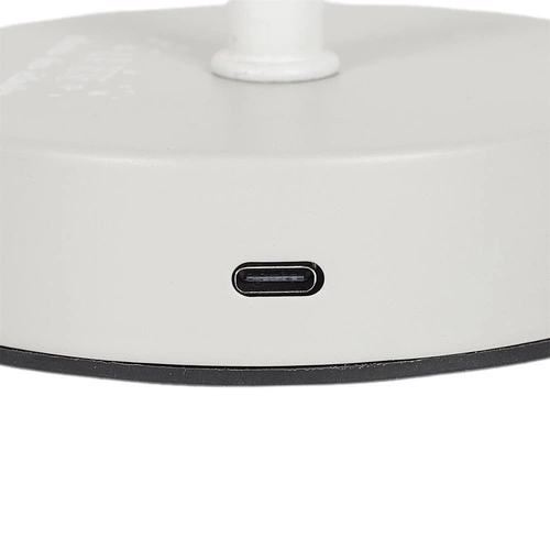 Bílá noční lampička Intesi s děrovanými hvězdami, nabíjecí, moderní do ložnice