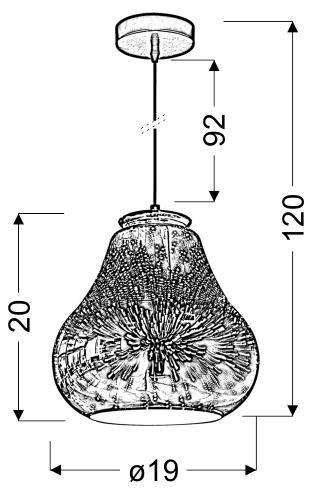 Galactic 4 19 1x60W E27 3d závěsná lampa