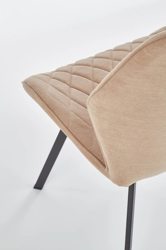 Čalouněná židle Vermont béžová do jídelny a obýváku moderní s černými nohami Intesi