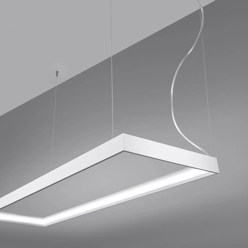 Moderní bílý LED lustr Tuula L do obývacího pokoje industriální 130 cm Thoro