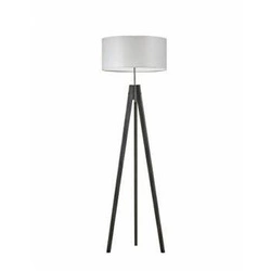 Stojací dřevěná lampa HAITI světle šedý stínidlo glamour do obýváku a ložnice Lysne