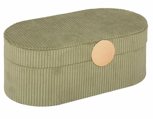 Zelený sametový organizér na šperky s přihrádkami a zrcátkem Atmosphera Enya