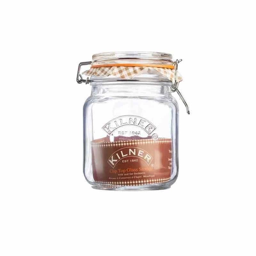 Sklenice 1l, Square Clip Top Jar KILNER