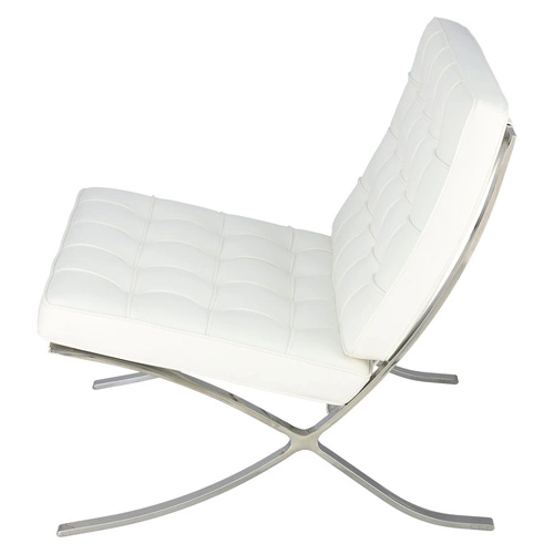 Relaxační křeslo BA1 inspirované Barcelona do obýváku bílá ekokůže moderní glamour