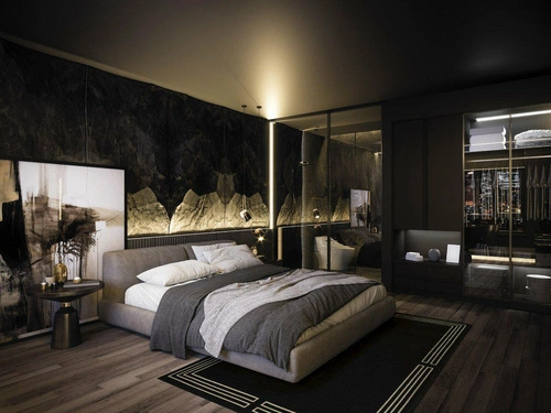 Koberec do obýváku Royal Black 200x300 moderní glamour art deco černý snadno čistitelný