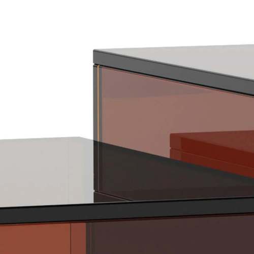 Actona Dice sada 2 skleněných konferenčních stolků v hnědé barvě, moderní