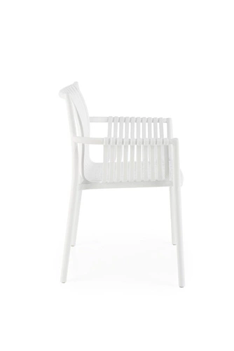 Bílá jídelní a zahradní židle Nathan Intesi s područkami, moderní a snadno čistitelná