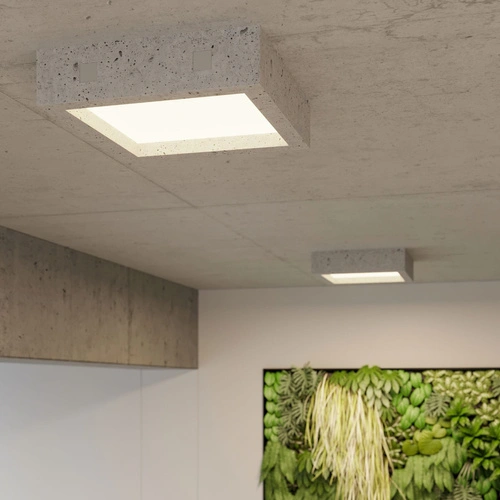 Stropní LED svítidlo RIZA čtvercové betonové šedé 33 cm moderní do obýváku SOLLUX