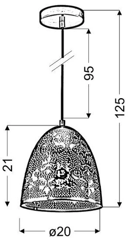 Sfinks 20/21 kuželová závěsná lampa 1x60W E27 patina ažurová