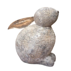 Intesi velikonoční dekorativní figurka sedící šedý králík 41 cm na stůl do obýváku