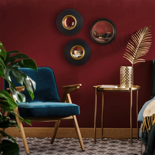 Sada 3 kulatých zvětšovacích zrcadel Oko černé závěsná do předsíně loft Intesi