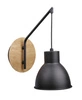 Nástěnné svítidlo Vario černé kovovo-dřevěné moderní do obýváku a ložnice 32 cm