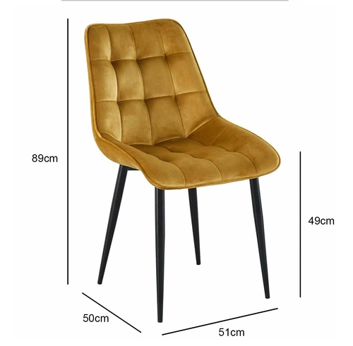 Polyamidová židle žlutá černé nohy