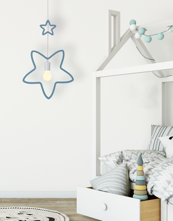 Jednoduchá ss 1x20W E27 iq kids závěsná lampa modrá