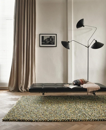 Vlněný ručně tkaný koberec do obývacího pokoje Marble skandinávský barevný 200x300 cm CARPETS & MORE