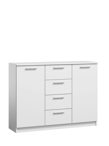 Bílá komoda Feno Intesi moderní se zásuvkami 118 cm do obýváku a ložnice