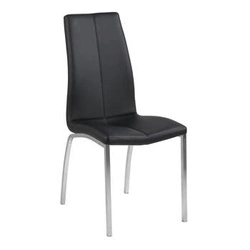 Jídelní židle Asama Actona černá čalouněná ekokůže moderní s kovovými nohami