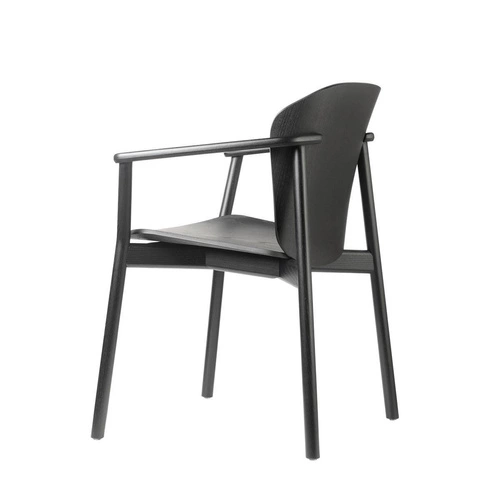 Jídelní židle s područkami Finn SCAB Design černá dřevěná moderní stohovatelná