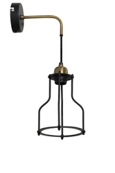 Nástěnné svítidlo Marcia industriální černé s antickou bronzí do obýváku a ložnice 50 cm Light&Living