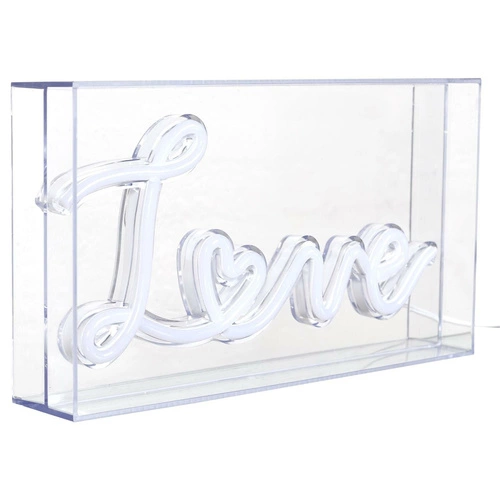 LED noční lampička Love moderní bezdrátová dekorativní bílá do dětského pokoje Intesi