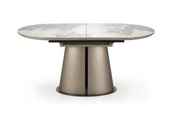 Rozkládací jídelní stůl Bonnel moderní béžový mramor oválný 160-200 cm Intesi