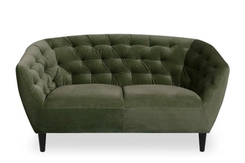 Dvoumístná pohovka Ria Actona zelený samet glamour do obýváku 150 cm elegantní
