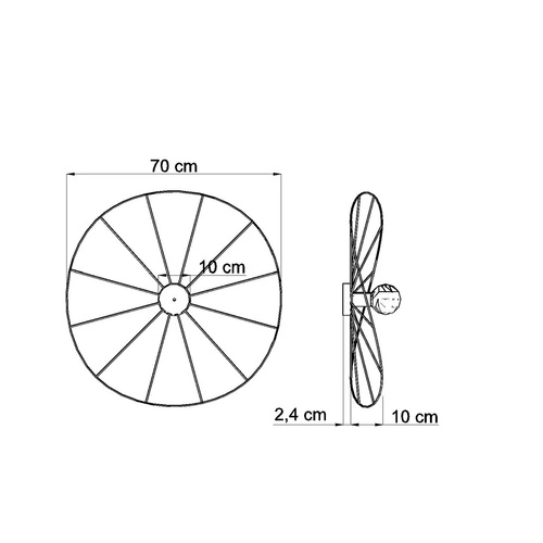 Nástěnné svítidlo ESKOLA 70 černé kovové moderní do obývacího pokoje a ložnice Thoro