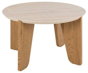 Konferenční stolek Dockland kulatý 80 cm travertin dub moderní do obýváku Actona