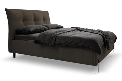 Čalouněná postel Biscuit 140x200 hnědá s úložným prostorem skandinávská do ložnice