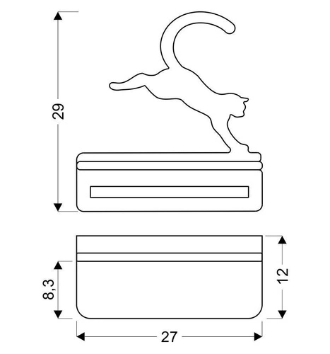 Nástěnné svítidlo Cat černé LED 5W klasické dřevěné do dětského pokoje dekorativní