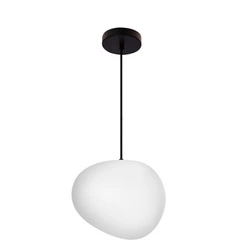 Závěsná lampa STONES černá 25cm 1x40W E27 bílý difuzor
