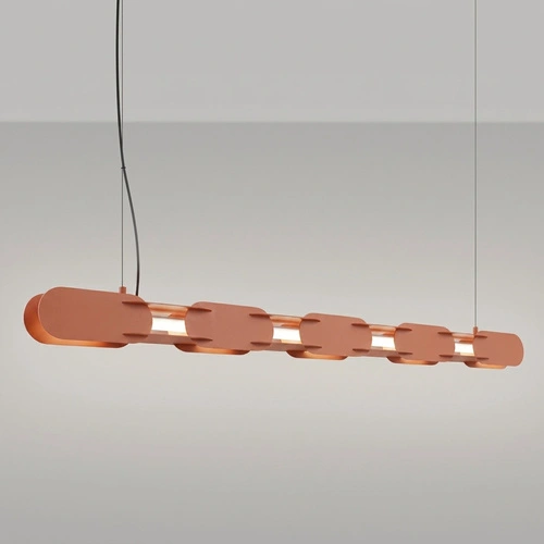 Závěsné LED svítidlo CHAIN 158 nad stůl moderní okrově červené
