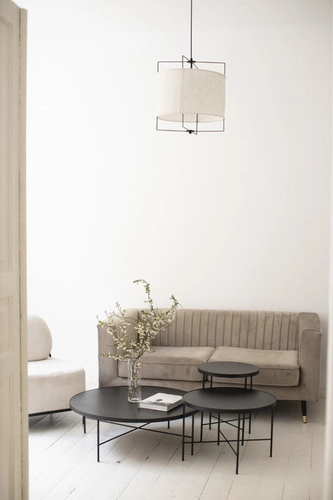 Kulatý konferenční stolek Tre 90 cm černý dub moderní do obýváku NORDIFRA