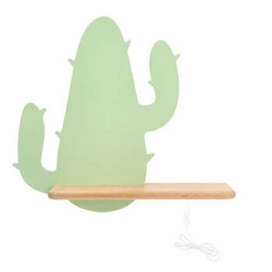 Nástěnné LED svítidlo Cactus 2 zelené klasické do dětského pokoje dřevěné dekorativní