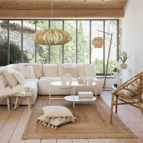 Stojací bambusová lampa boho do obýváku Liby Atmosphera – přírodní podlahová lampa 173 cm