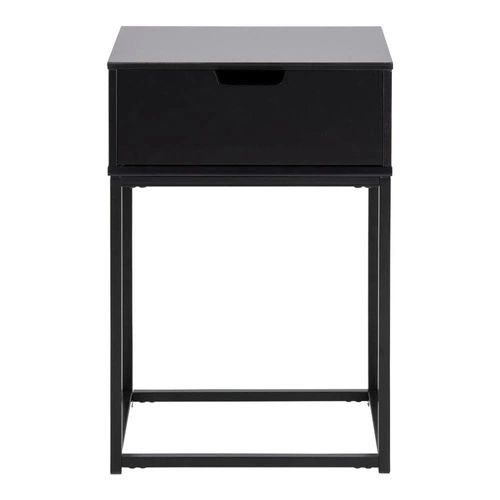 Noční stolek Mitra Actona v černém matu, skandinávský styl s 1 zásuvkou, šířka 40 cm