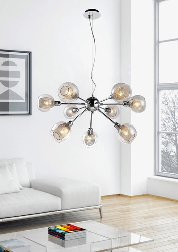 Dixy 9x40W E14 chromová závěsná lampa