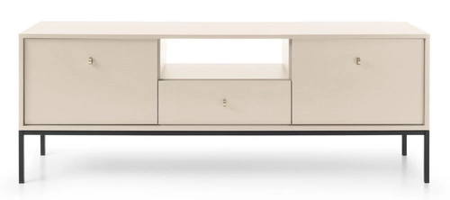 Moderní béžová TV komoda Evora na vysokých nohách se zásuvkou do obýváku 154 cm Intesi