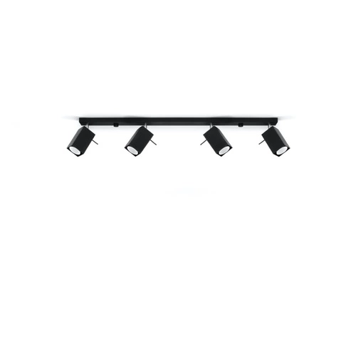 Stropní svítidlo Merida 4L černé moderní kovové do obýváku, kuchyně nebo jídelny Sollux