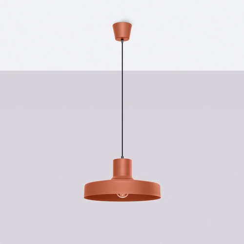 Moderní závěsné svítidlo BILO okrově červené kovové do obýváku a kuchyně 35 cm